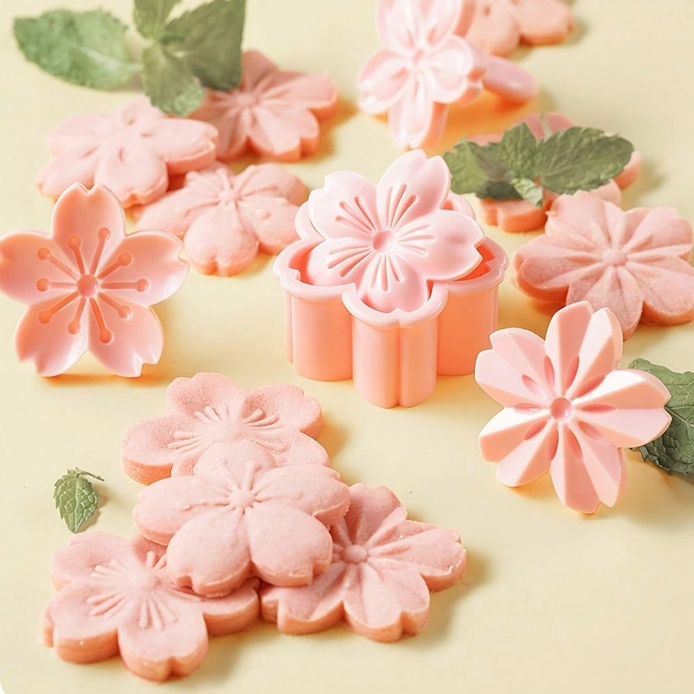 Kitchen Hand Gadgets - 5pcs/set Cherry Blossom Cookie Baking Set