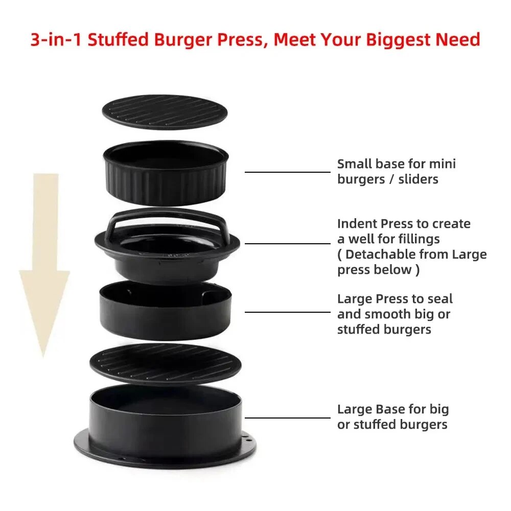 Round Hamburger Burger Press B - Kitchen Gadgets Modern recension och pris
