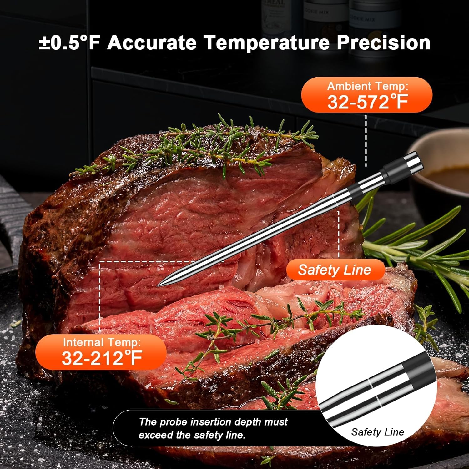Wireless Bluetooth Meat Thermo - Kitchen Timer Digital recension och pris