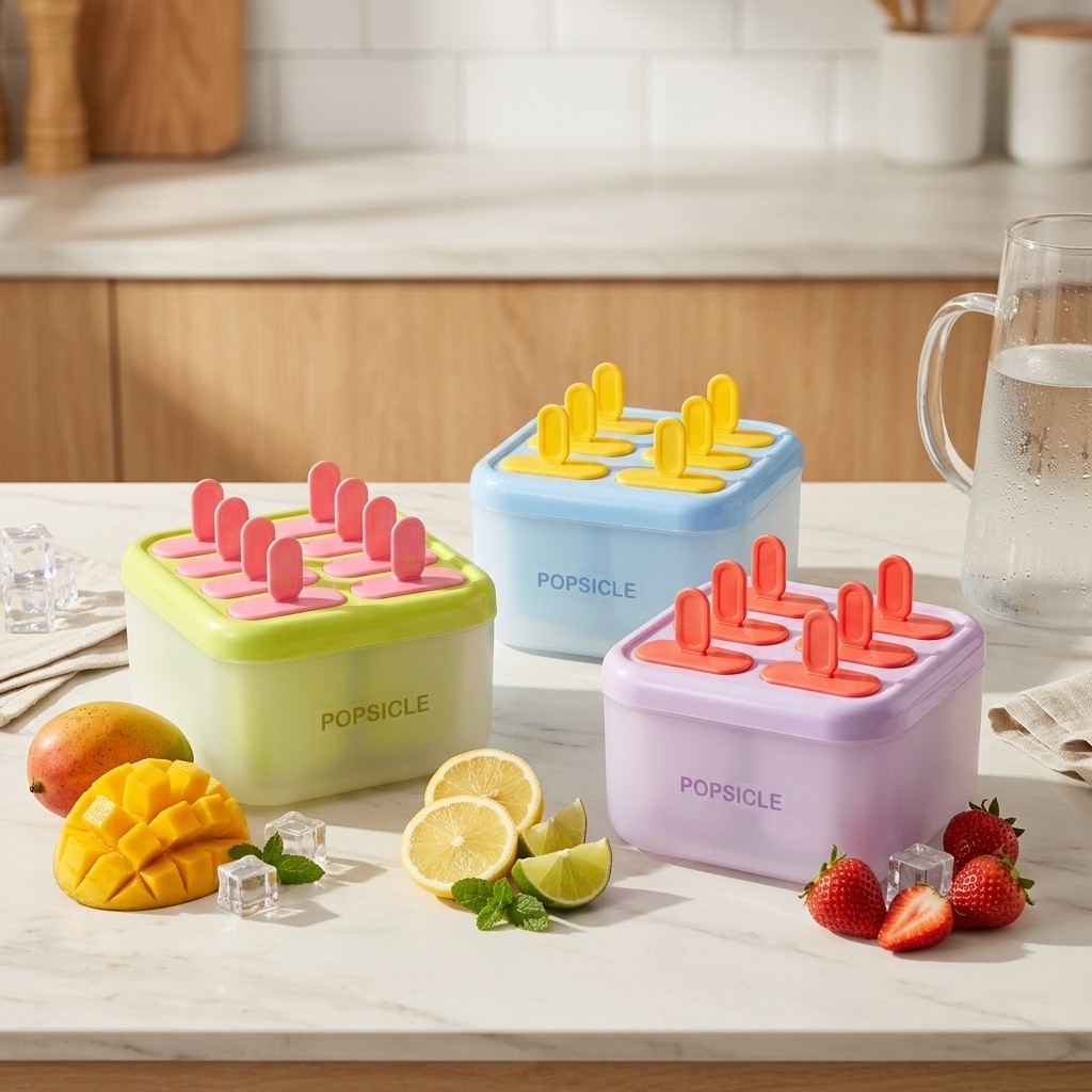 8 Grids Plastic Popsicle Molds - Kitchen Gadgets For Kids recension och pris